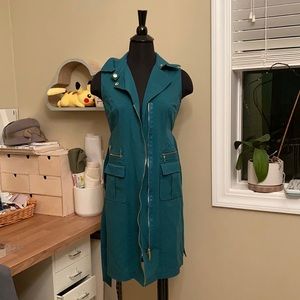 Lafayette 148 New York - Long teal vest jacket